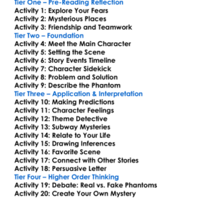 The Phantom Of The Subway Worksheet Activity Booklet