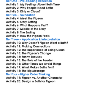 The Pigeon Needs A Bath Worksheet Activity Booklet