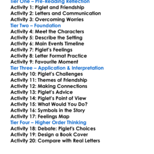 The Piglet Letters Worksheet Activity Booklet