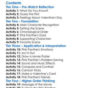 The Pink Panther In Pink At First Sight 1981 Worksheet Activity Booklet