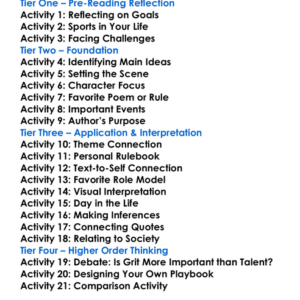 The Playbook Kwame Alexander Worksheet Activity Booklet