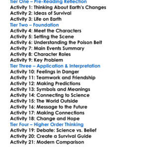 The Poison Belt Arthur Conan Doyle Worksheet Activity Booklet