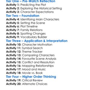 The Portrait Of A Lady 1996 Worksheet Activity Booklet