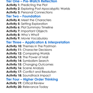 The Postman 1997 Worksheet Activity Booklet