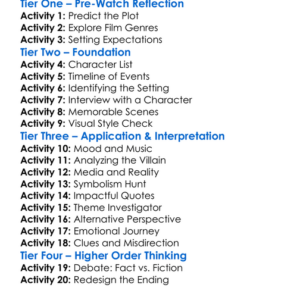 The Poughkeepsie Tapes 2007 Worksheet Activity Booklet