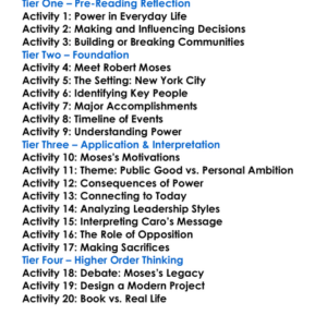 The Power Broker Robert A Caro Worksheet Activity Booklet