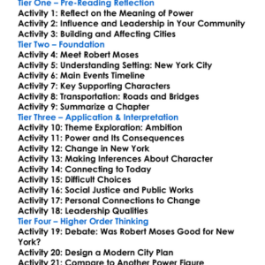The Power Broker Robert Caro Worksheet Activity Booklet