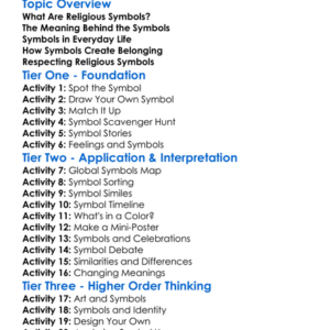 The Power Of Religious Symbols Worksheet Activity Booklet