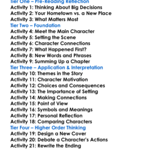 The Precipice Ivan Goncharov Worksheet Activity Booklet