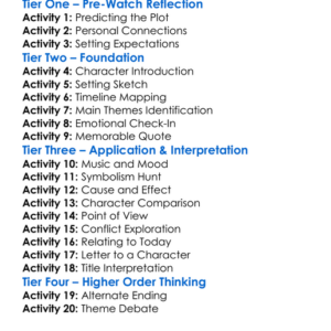 The Prince Of Tides 1991 Worksheet Activity Booklet