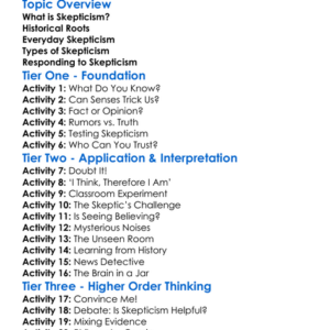 The Problem Of Skepticism Worksheet Activity Booklet