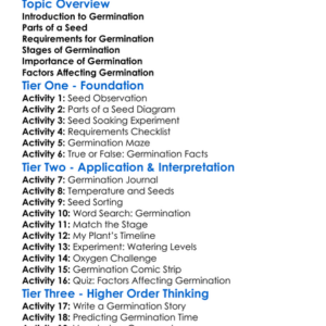 The Process Of Germination Worksheet Activity Booklet