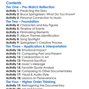 The Promise The Making Of Darkness On The Edge Of Town 2010 Worksheet Activity Booklet