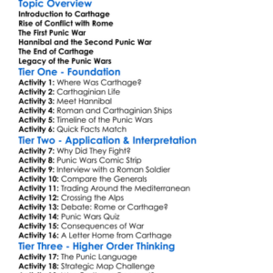 The Punic Wars And Carthage Worksheet Activity Booklet