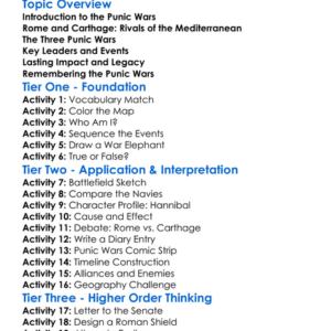 The Punic Wars Worksheet Activity Booklet