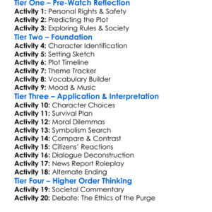 The Purge Anarchy 2014 Worksheet Activity Booklet