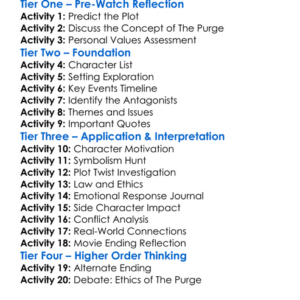 The Purge Election Year 2016 Worksheet Activity Booklet