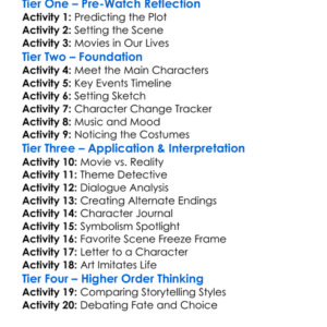 The Purple Rose Of Cairo 1985 Worksheet Activity Booklet