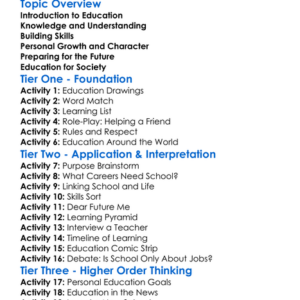 The Purpose Of Education Worksheet Activity Booklet