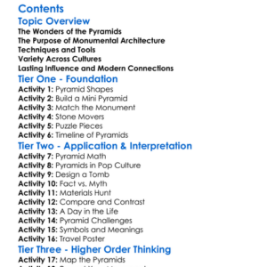 The Pyramids And Monumental Architecture Worksheet Activity Booklet