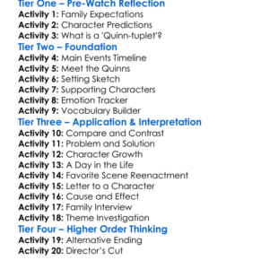 The Quinn-Tuplets 2010 Worksheet Activity Booklet