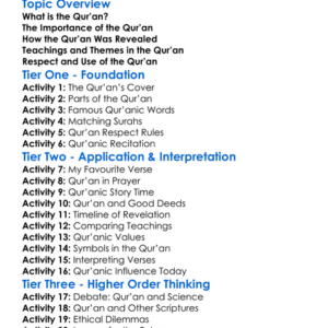 The Quran And Its Teachings Worksheet Activity Booklet