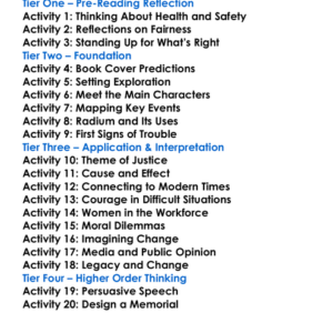 The Radium Girls Kate Moore Worksheet Activity Booklet