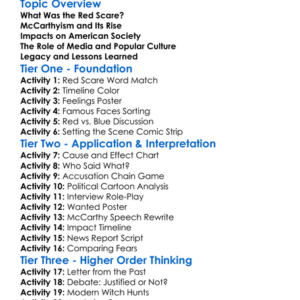The Red Scare And Mccarthyism Worksheet Activity Booklet