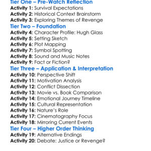 The Revenant 2015 Worksheet Activity Booklet