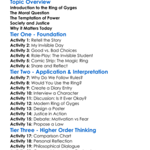 The Ring Of Gyges Worksheet Activity Booklet