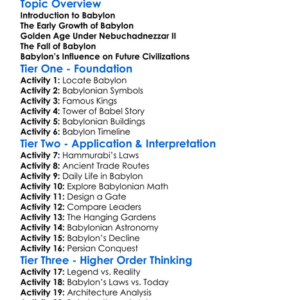 The Rise And Fall Of Babylon Worksheet Activity Booklet