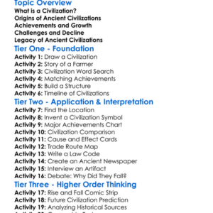 The Rise And Fall Of Civilizations Worksheet Activity Booklet