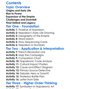 The Rise And Fall Of Napoleon Bonaparte Worksheet Activity Booklet