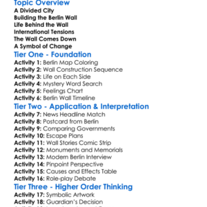 The Rise And Fall Of The Berlin Wall Worksheet Activity Booklet