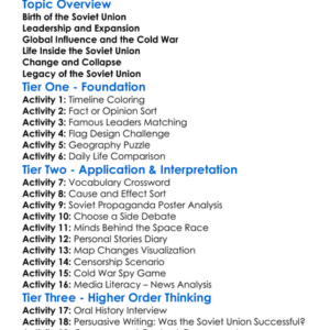 The Rise And Fall Of The Soviet Union Worksheet Activity Booklet
