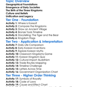 The Rise Of Ancient Korea Worksheet Activity Booklet