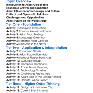 The Rise Of Asia In Global Affairs Worksheet Activity Booklet
