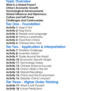 The Rise Of China As A Global Power Worksheet Activity Booklet