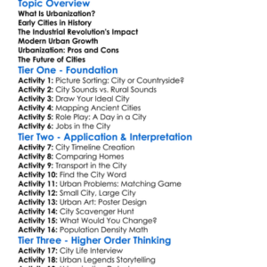 The Rise Of Cities And Urbanization Worksheet Activity Booklet