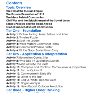 The Rise Of Communism In The Soviet Union Worksheet Activity Booklet