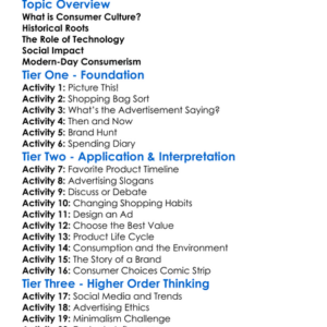 The Rise Of Consumer Culture Worksheet Activity Booklet