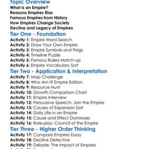 The Rise Of Empires Worksheet Activity Booklet