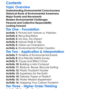 The Rise Of Environmental Consciousness Worksheet Activity Booklet