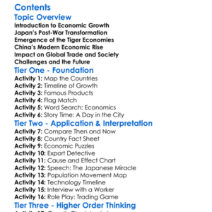 The Rise Of Japan And Asian Economies Worksheet Activity Booklet