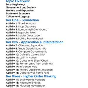 The Rise Of Rome Worksheet Activity Booklet