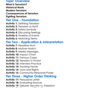 The Rise Of Terrorism Worksheet Activity Booklet