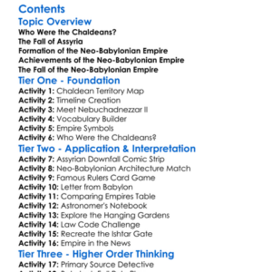 The Rise Of The Chaldeans And Neo-Babylonian Empire Worksheet Activity Booklet