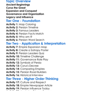 The Rise Of The Persian Empire Worksheet Activity Booklet