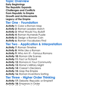 The Rise Of The Roman Empire Worksheet Activity Booklet