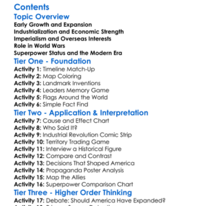 The Rise Of The United States As A World Power Worksheet Activity Booklet